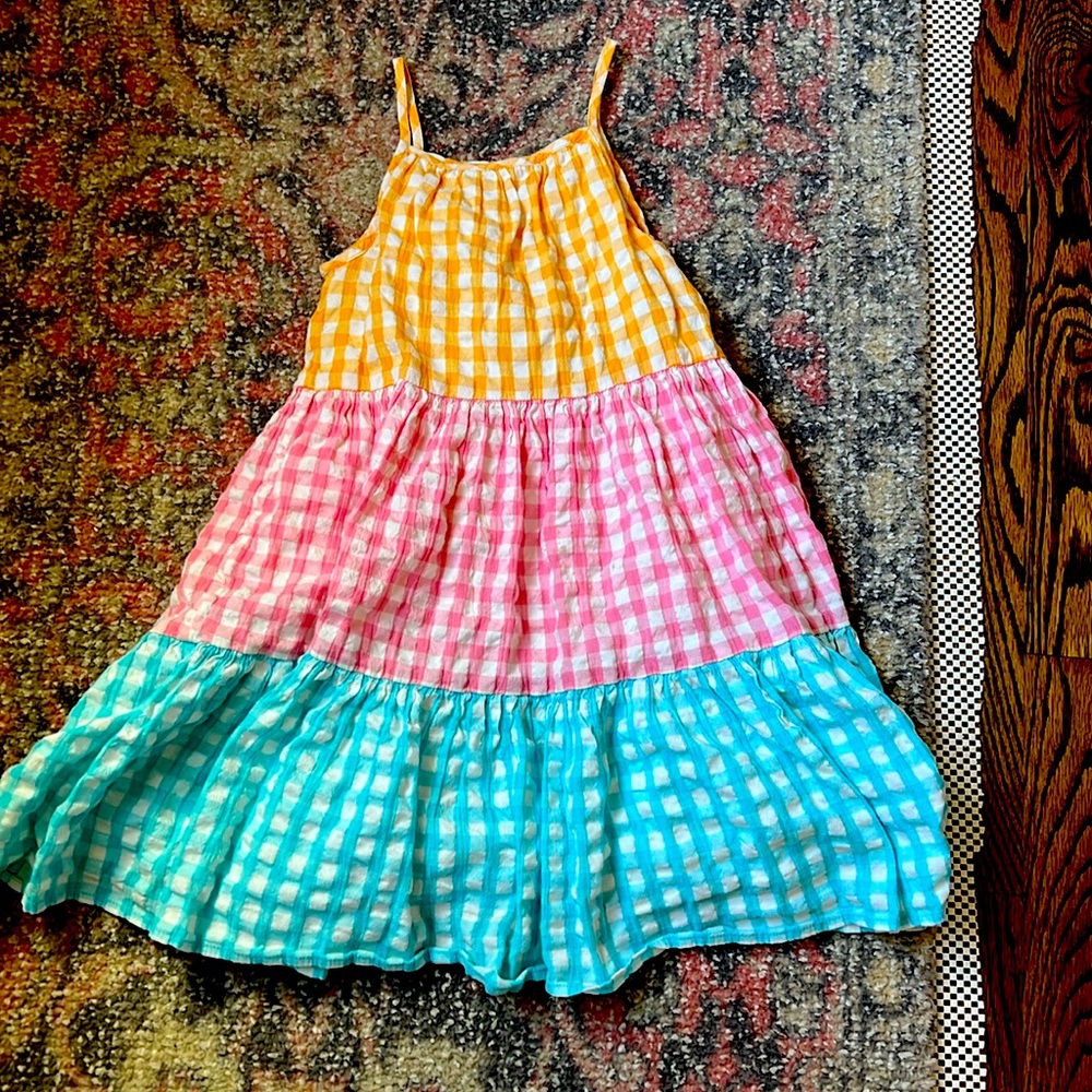 Kids Tucker and Tate tiered gingham cotton dress size 5